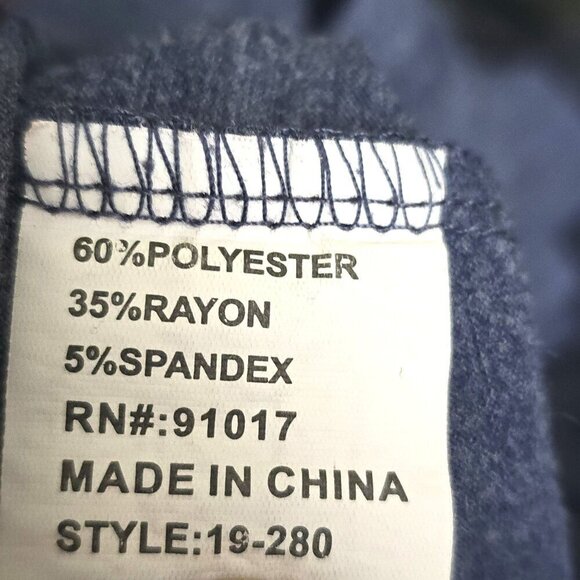 Solitaire Blue Floral V Neck Embroidered T-Shirt Top Size L Short Sleeve Casual - Picture 7 of 7